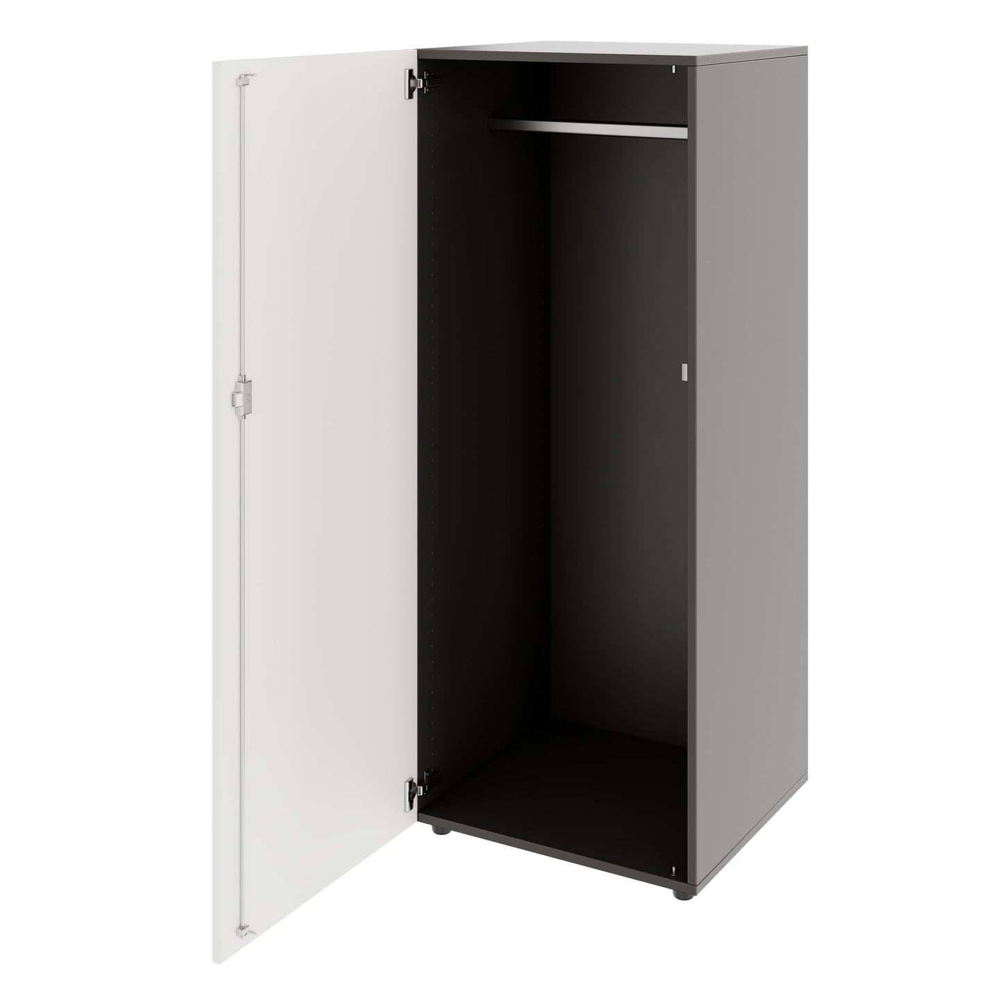 PRO Gabinetto di Cloakroom | 4 OH, 400 - 600 x 1510 mm, morbido -close, grafite / bianco