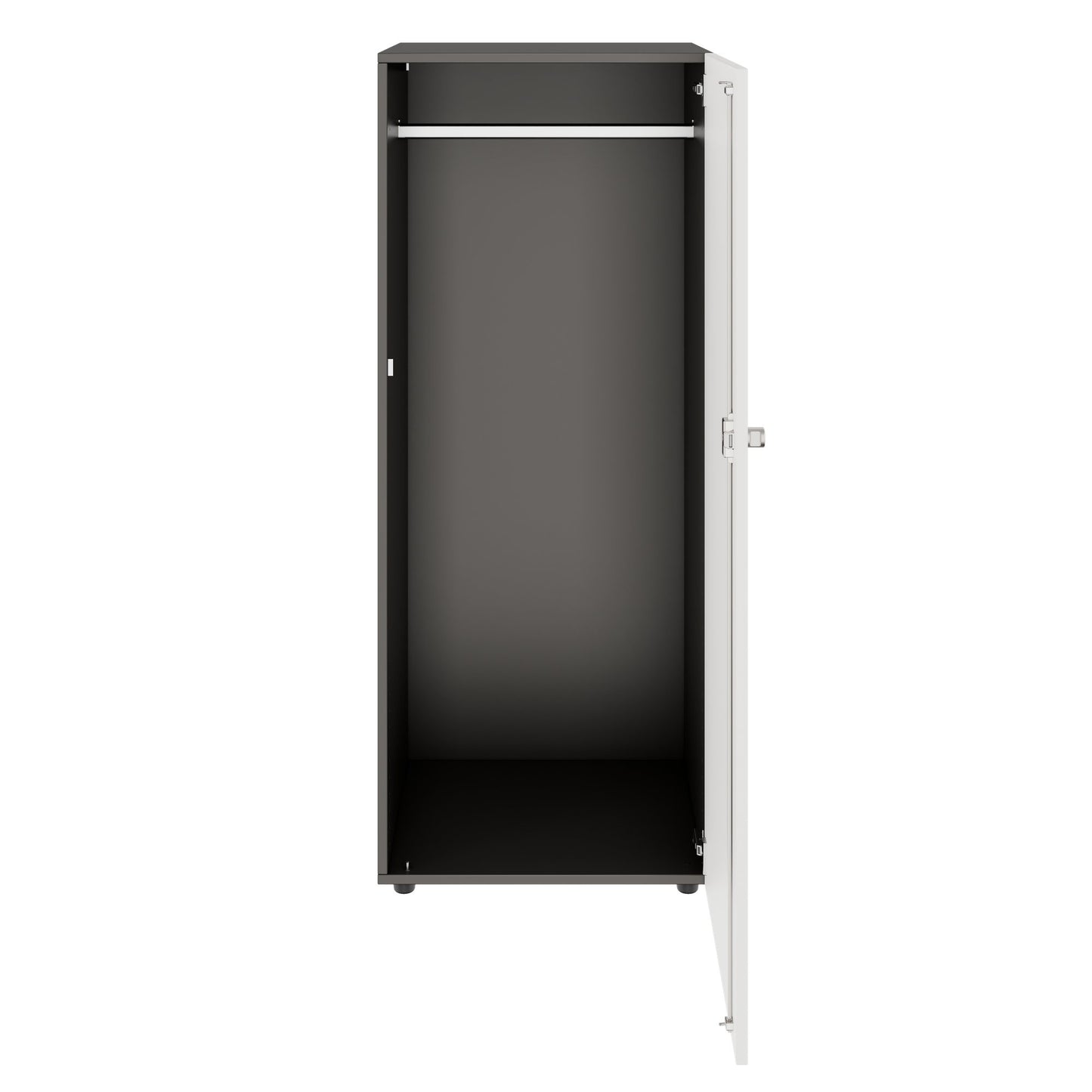 PRO Gabinetto di Cloakroom | 4 OH, 400 - 600 x 1510 mm, morbido -close, grafite / bianco