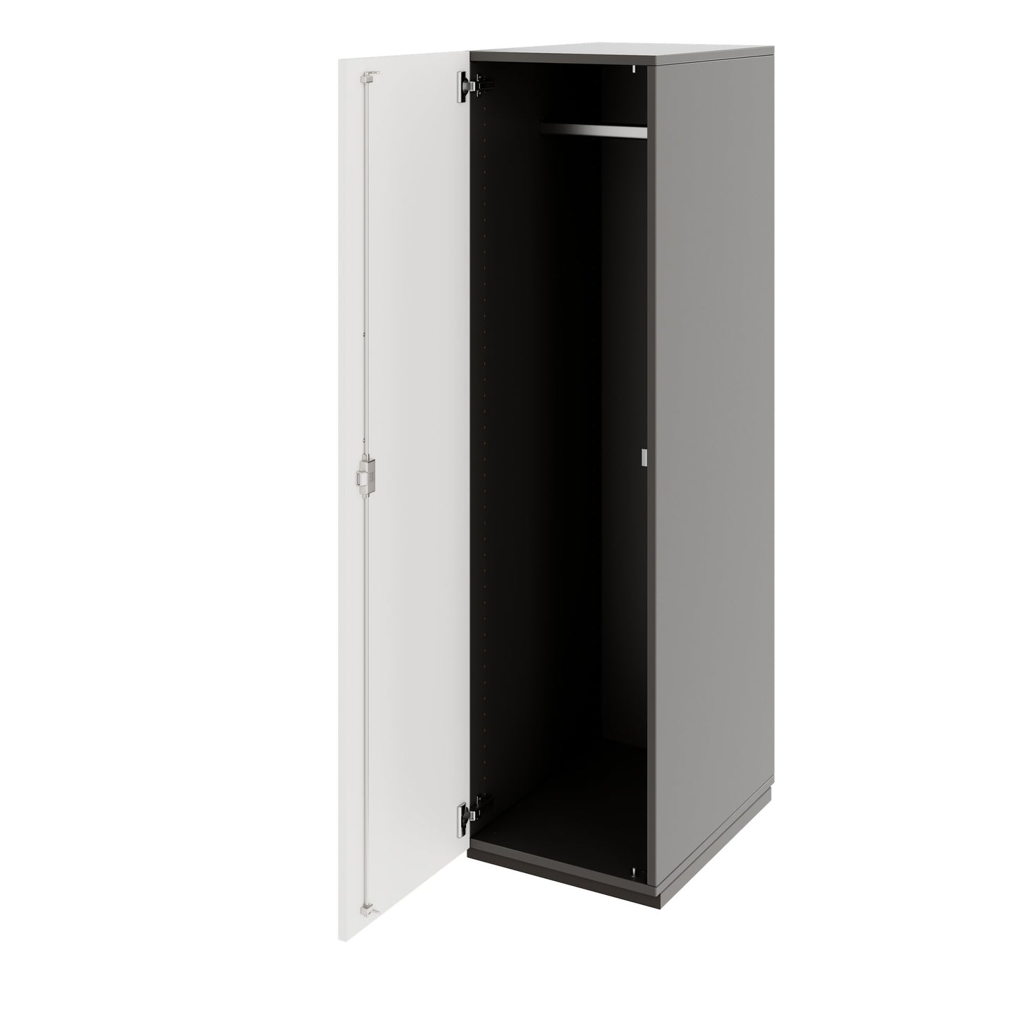 PRO Gabinetto di Cloakroom | 4 OH, 400 - 600 x 1510 mm, morbido -close, grafite / bianco