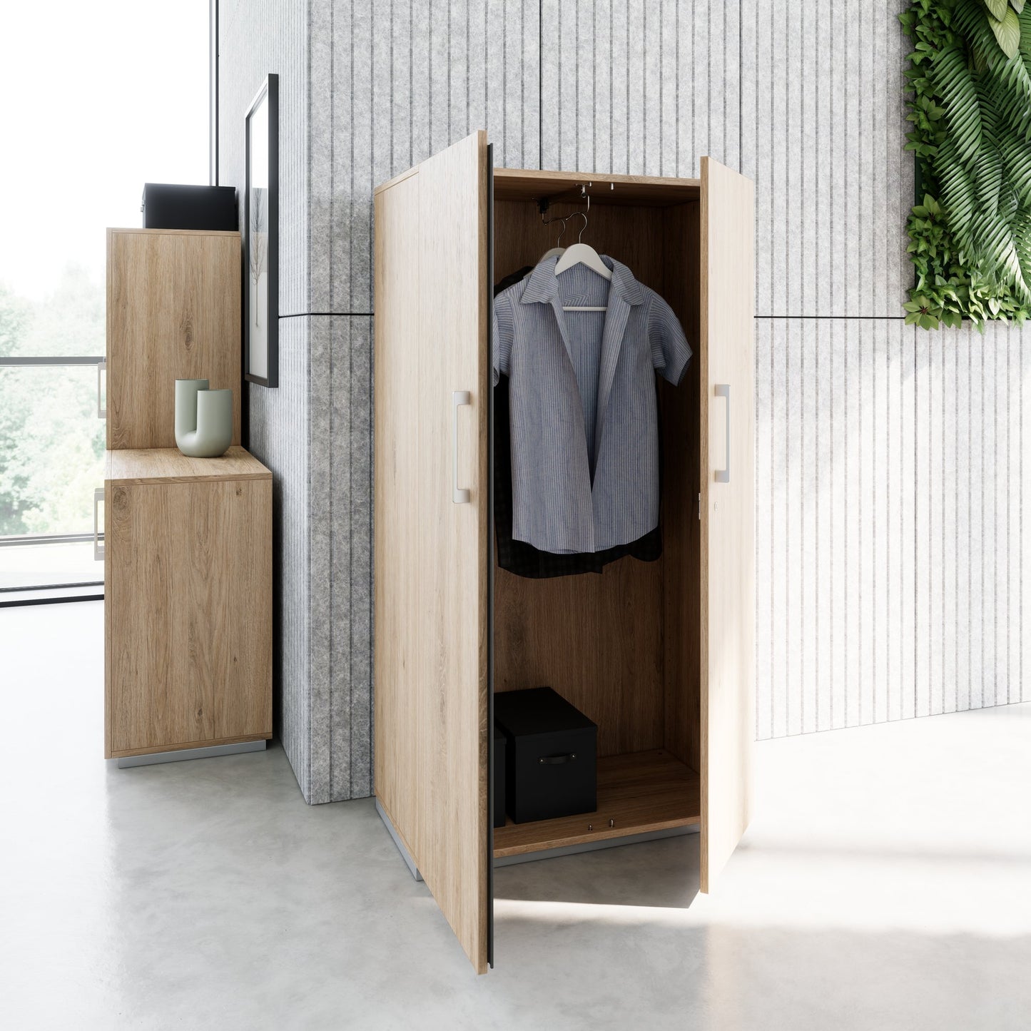 PRO Gabinetto di Cloakroom | 4 OH, 800 - 1000 x 1510 mm, morbido -close, area naturale