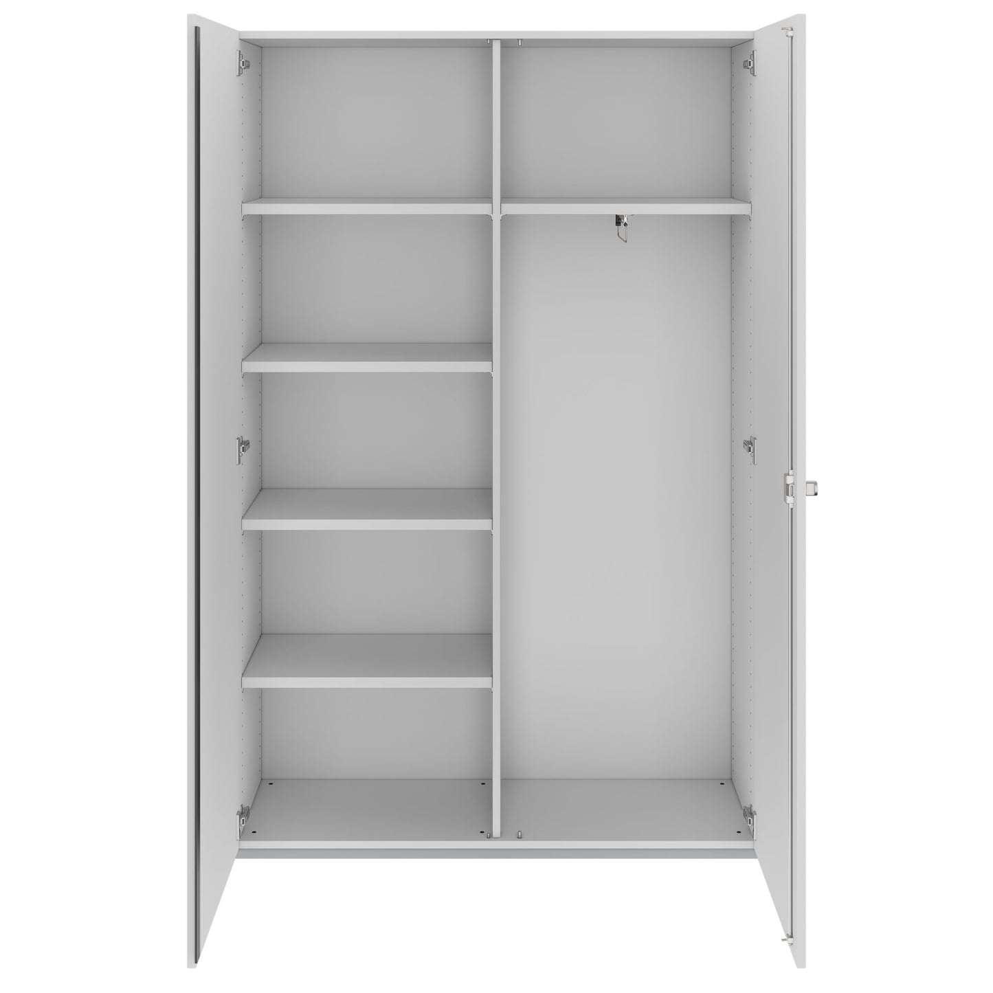 PRO Gabinetto di Cloakroom | 5 OH, 1200 x 1880 mm, con scaffale, morbido, grigio