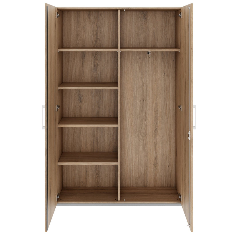 PRO Gabinetto di Cloakroom | 5 OH, 1200 x 1880 mm, con scaffale, chiusura morbida, quercia naturale