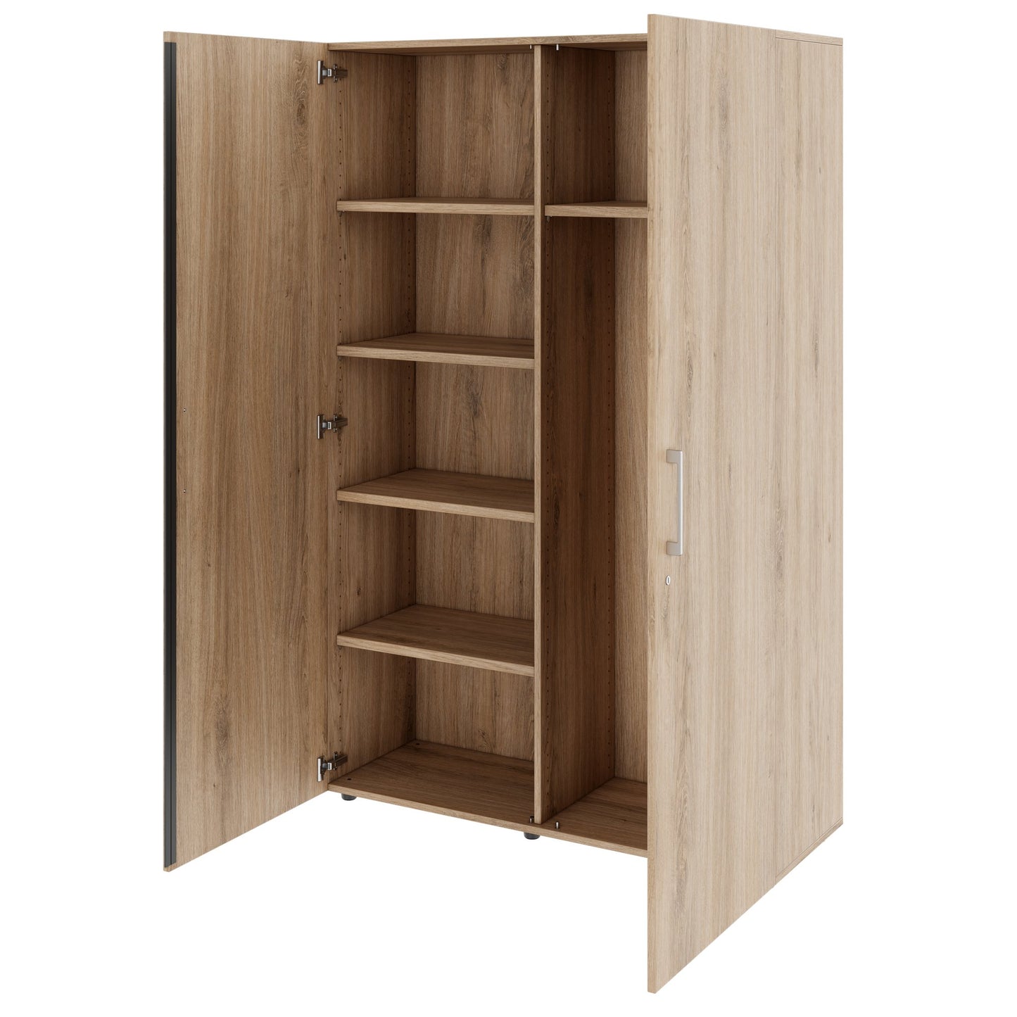 PRO Gabinetto di Cloakroom | 5 OH, 1200 x 1880 mm, con scaffale, chiusura morbida, quercia naturale
