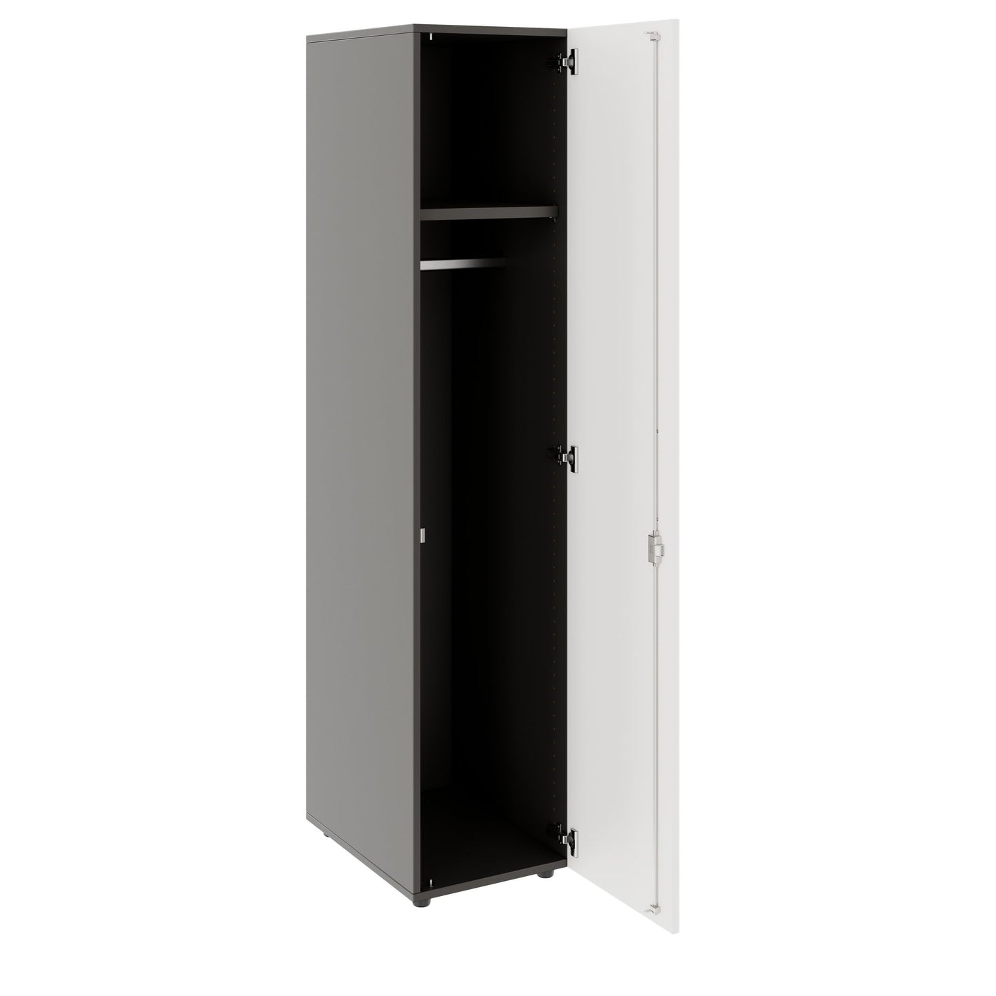 PRO Gabinetto di Cloakroom | 5 OH, 400 - 600 x 1880 mm, morbido -close, grafite / bianco