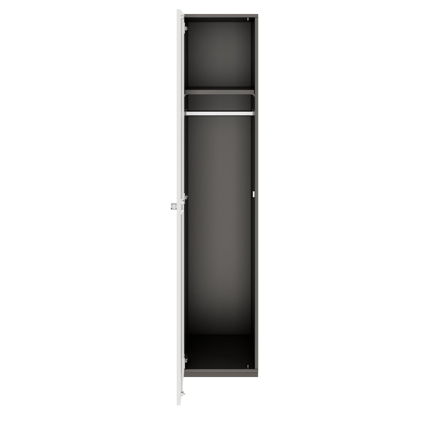 PRO Gabinetto di Cloakroom | 5 OH, 400 - 600 x 1880 mm, morbido -close, grafite / bianco