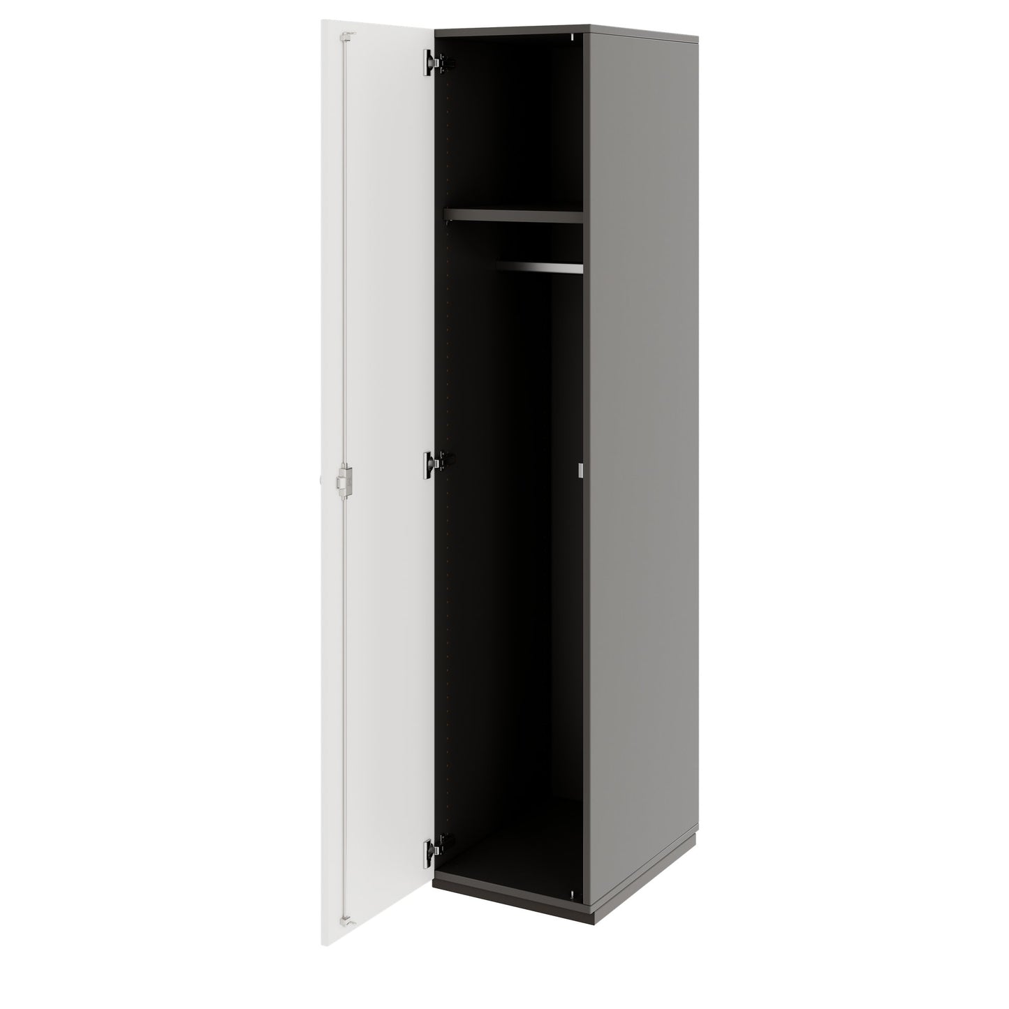 PRO Gabinetto di Cloakroom | 5 OH, 400 - 600 x 1880 mm, morbido -close, grafite / bianco