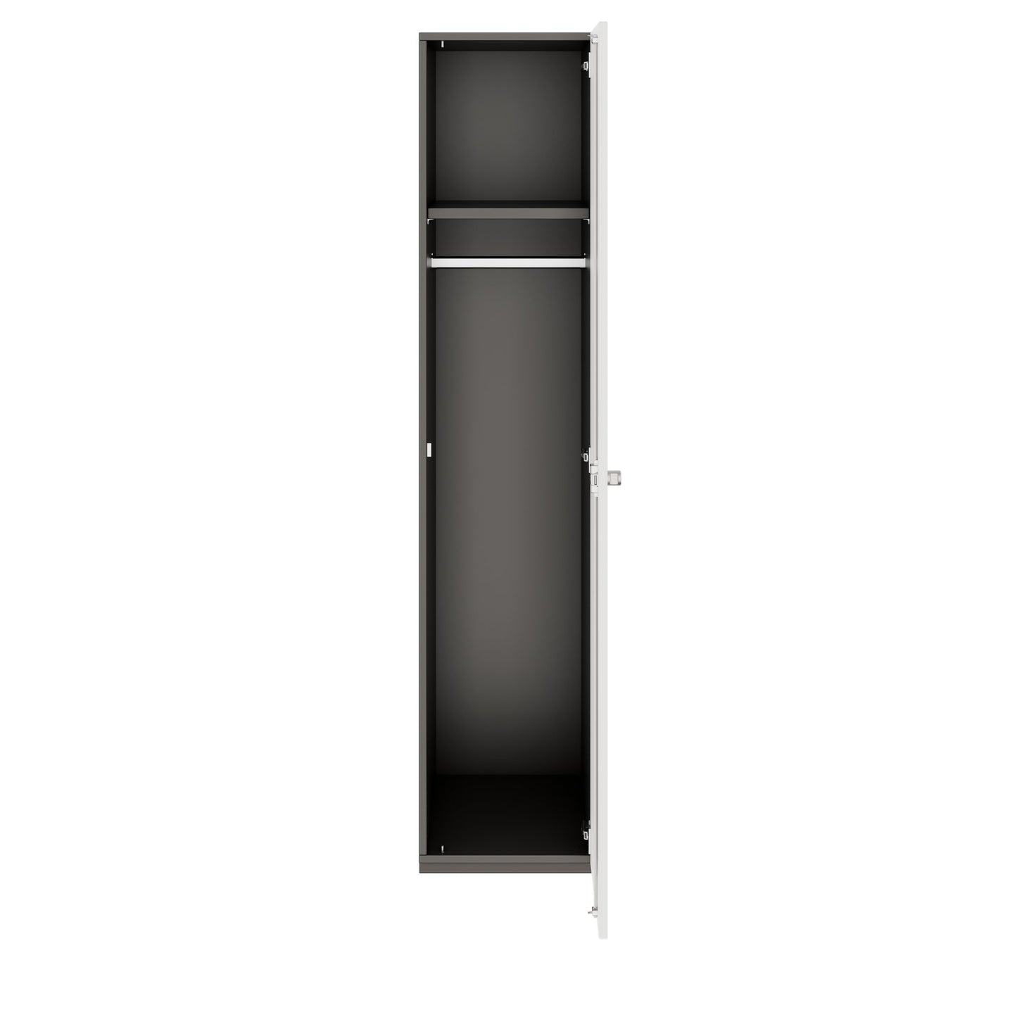 PRO Gabinetto di Cloakroom | 5 OH, 400 - 600 x 1880 mm, morbido -close, grafite / bianco
