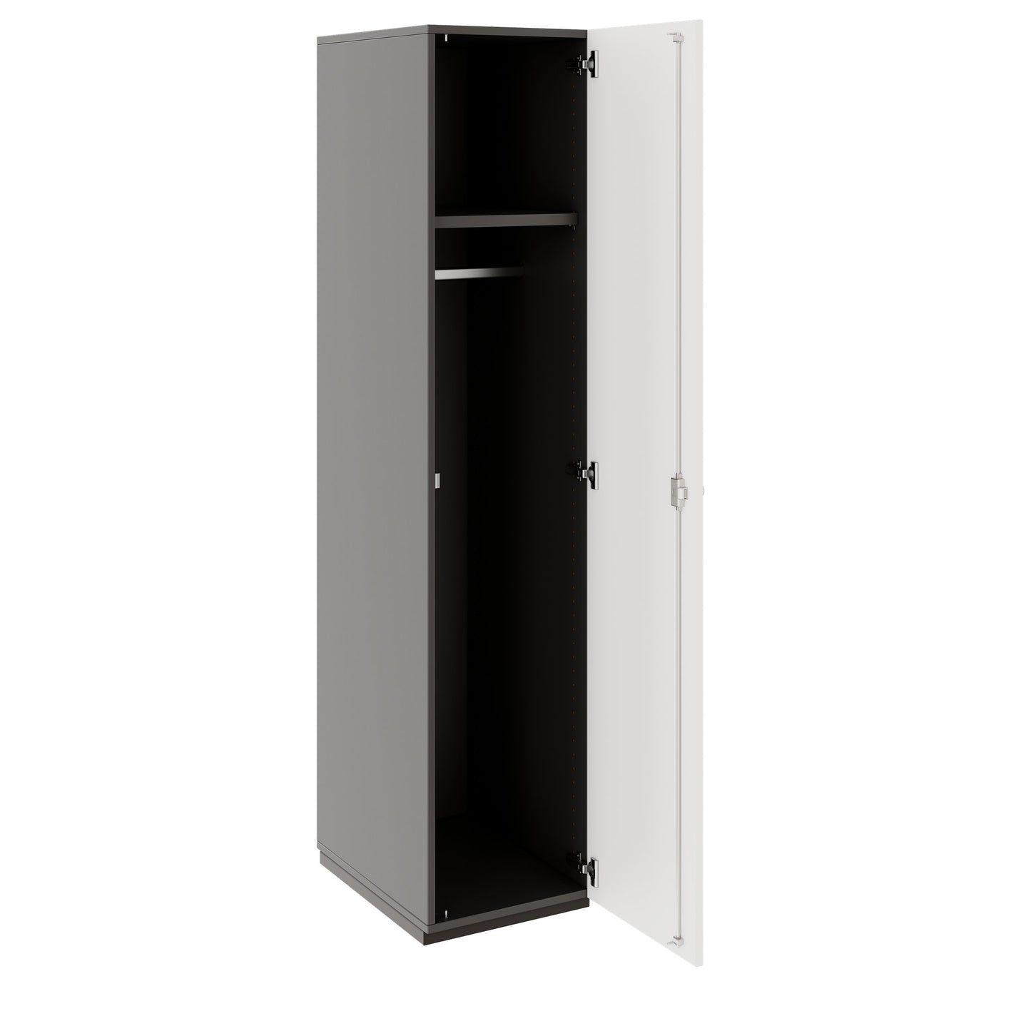 PRO Gabinetto di Cloakroom | 5 OH, 400 - 600 x 1880 mm, morbido -close, grafite / bianco