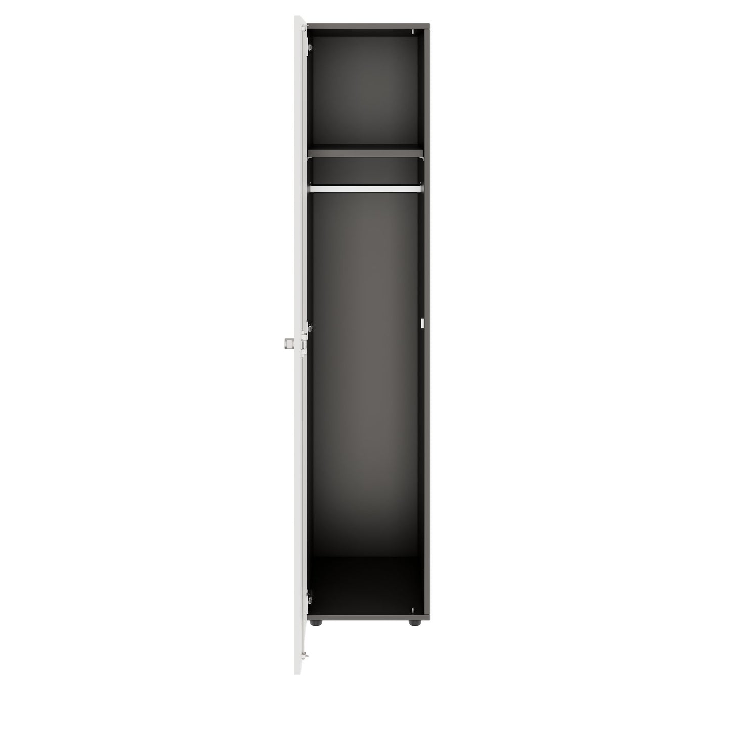 PRO Gabinetto di Cloakroom | 5 OH, 400 - 600 x 1880 mm, morbido -close, grafite / bianco