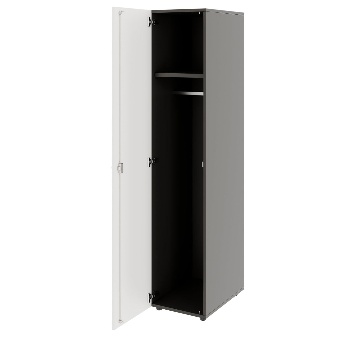 PRO Gabinetto di Cloakroom | 5 OH, 400 - 600 x 1880 mm, morbido -close, grafite / bianco