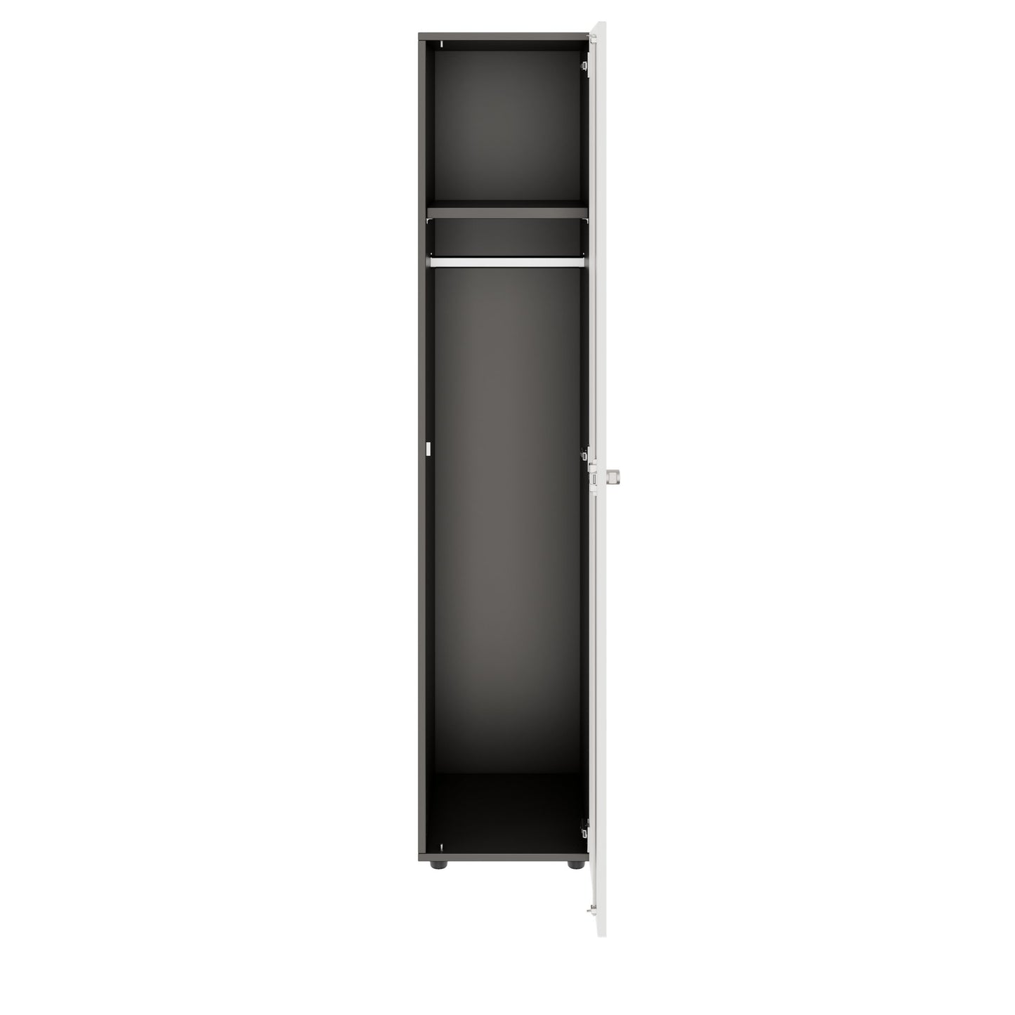 PRO Gabinetto di Cloakroom | 5 OH, 400 - 600 x 1880 mm, morbido -close, grafite / bianco