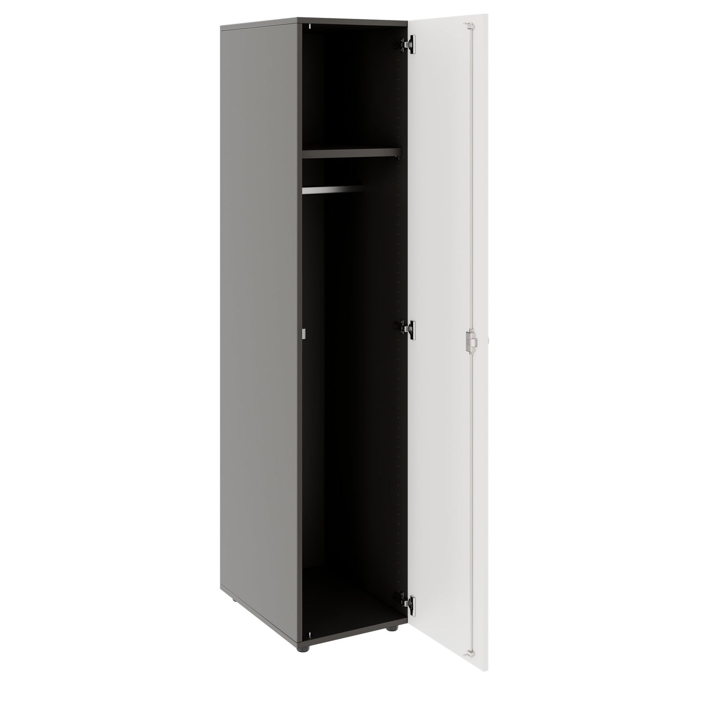 PRO Gabinetto di Cloakroom | 5 OH, 400 - 600 x 1880 mm, morbido -close, grafite / bianco