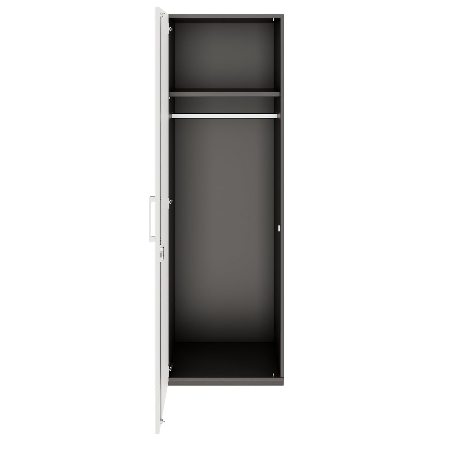PRO Gabinetto di Cloakroom | 5 OH, 400 - 600 x 1880 mm, morbido -close, grafite / bianco