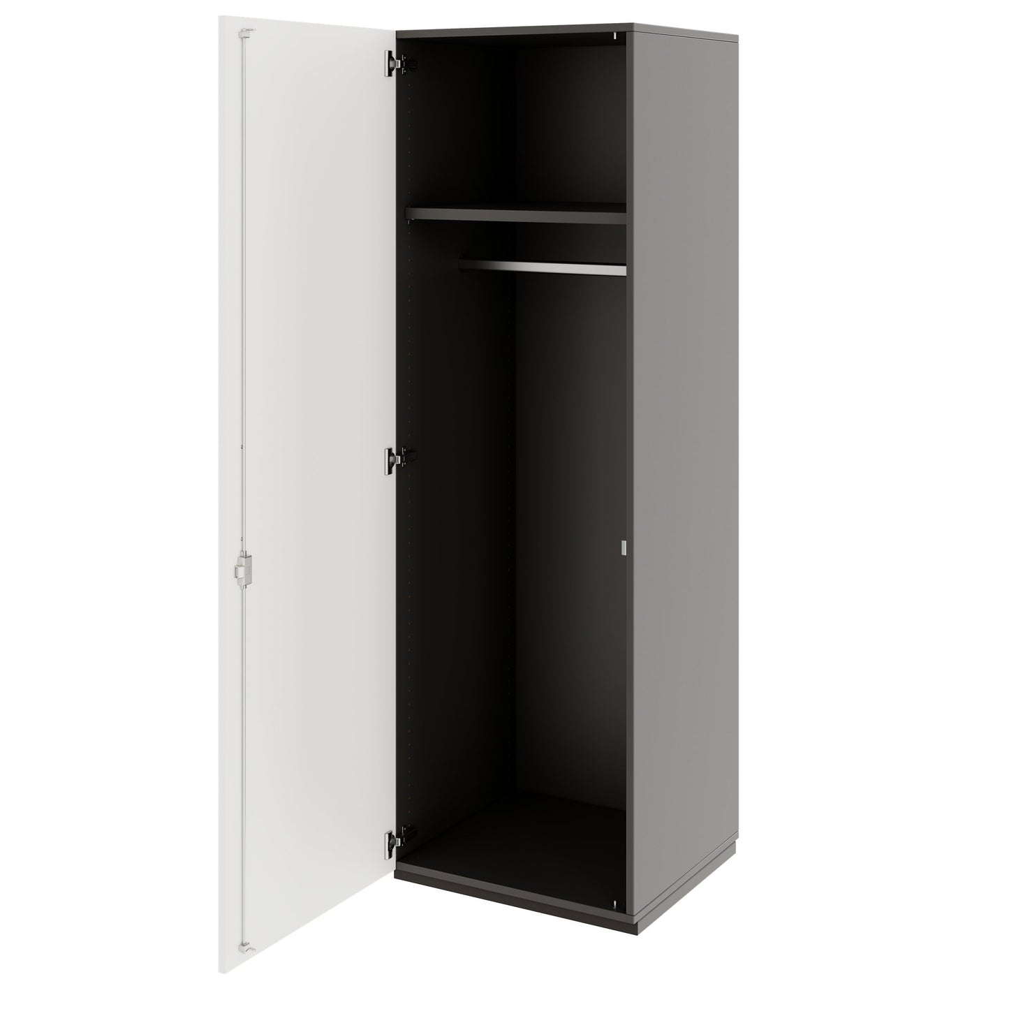 PRO Gabinetto di Cloakroom | 5 OH, 400 - 600 x 1880 mm, morbido -close, grafite / bianco