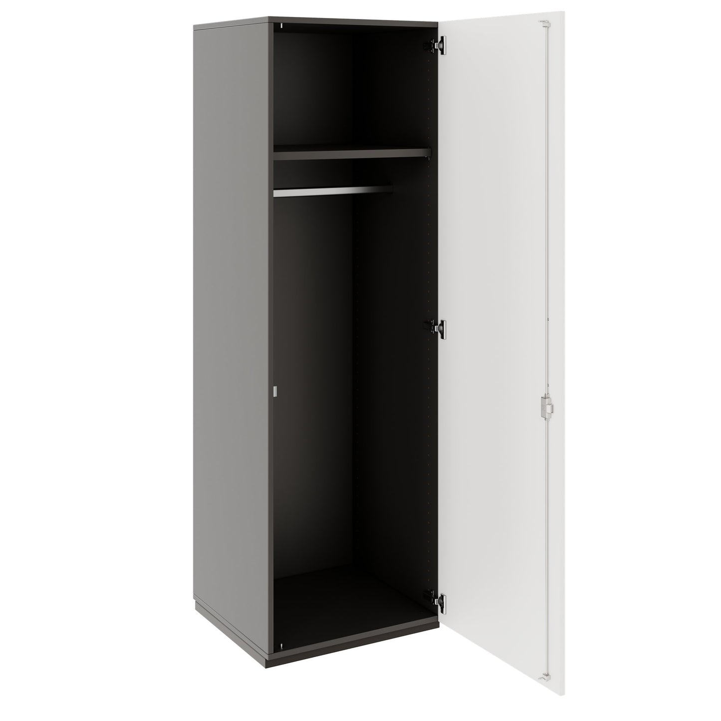 PRO Gabinetto di Cloakroom | 5 OH, 400 - 600 x 1880 mm, morbido -close, grafite / bianco