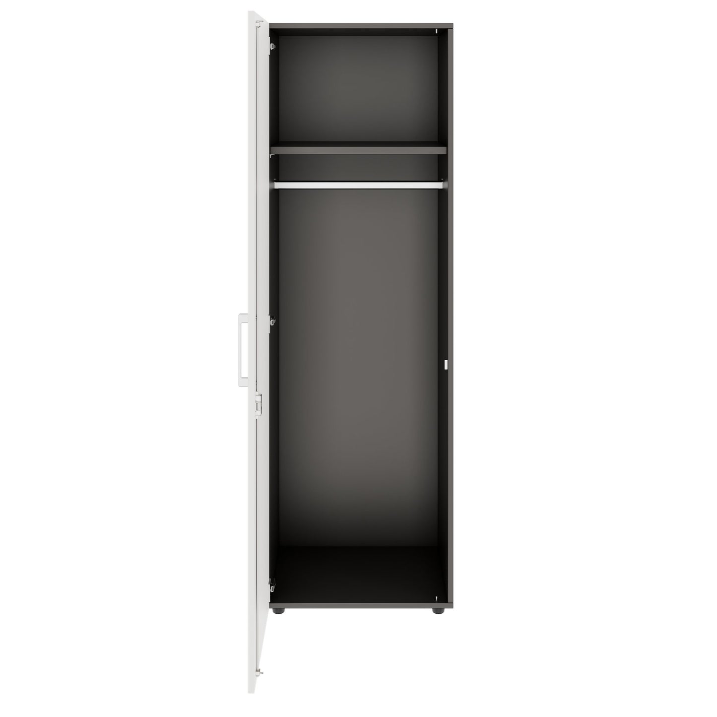 PRO Gabinetto di Cloakroom | 5 OH, 400 - 600 x 1880 mm, morbido -close, grafite / bianco