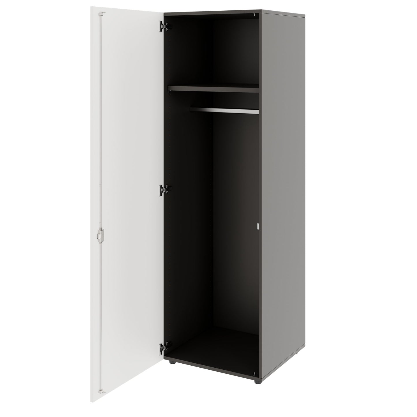 PRO Gabinetto di Cloakroom | 5 OH, 400 - 600 x 1880 mm, morbido -close, grafite / bianco