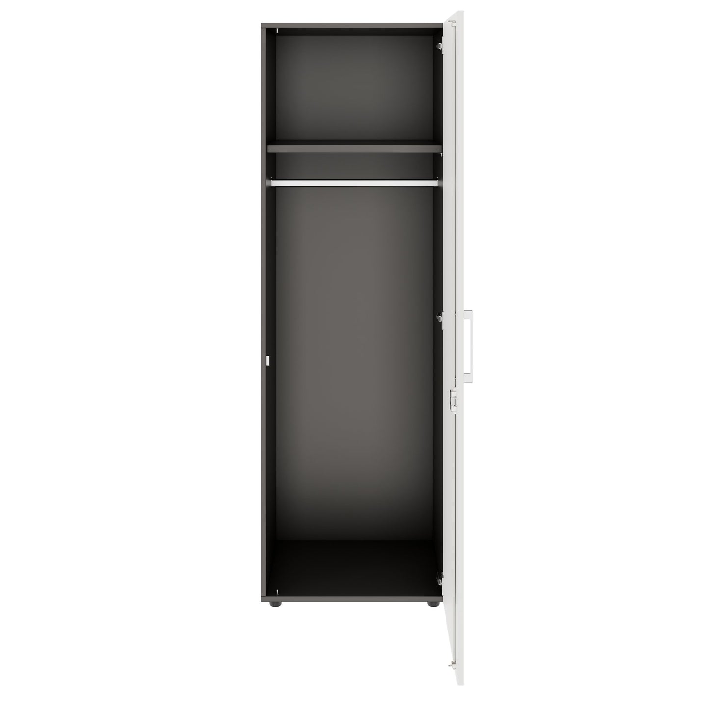 PRO Gabinetto di Cloakroom | 5 OH, 400 - 600 x 1880 mm, morbido -close, grafite / bianco