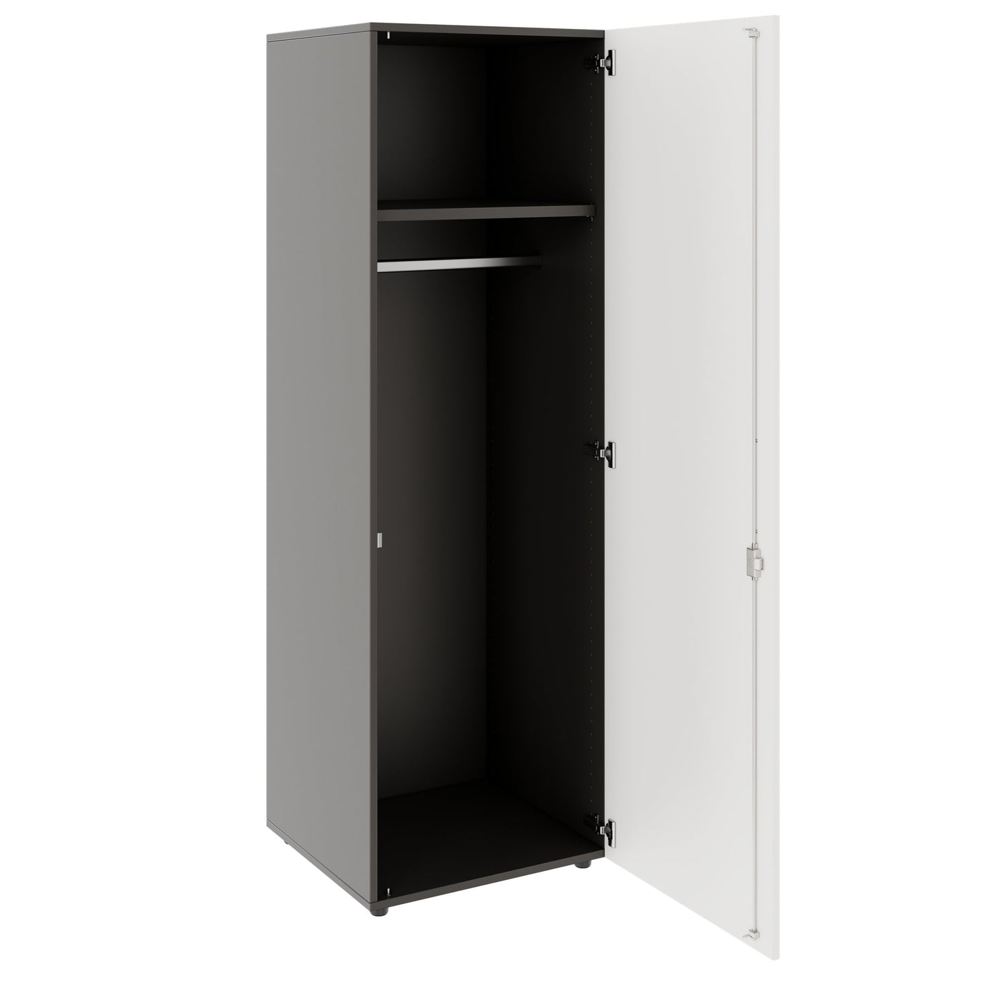 PRO Gabinetto di Cloakroom | 5 OH, 400 - 600 x 1880 mm, morbido -close, grafite / bianco