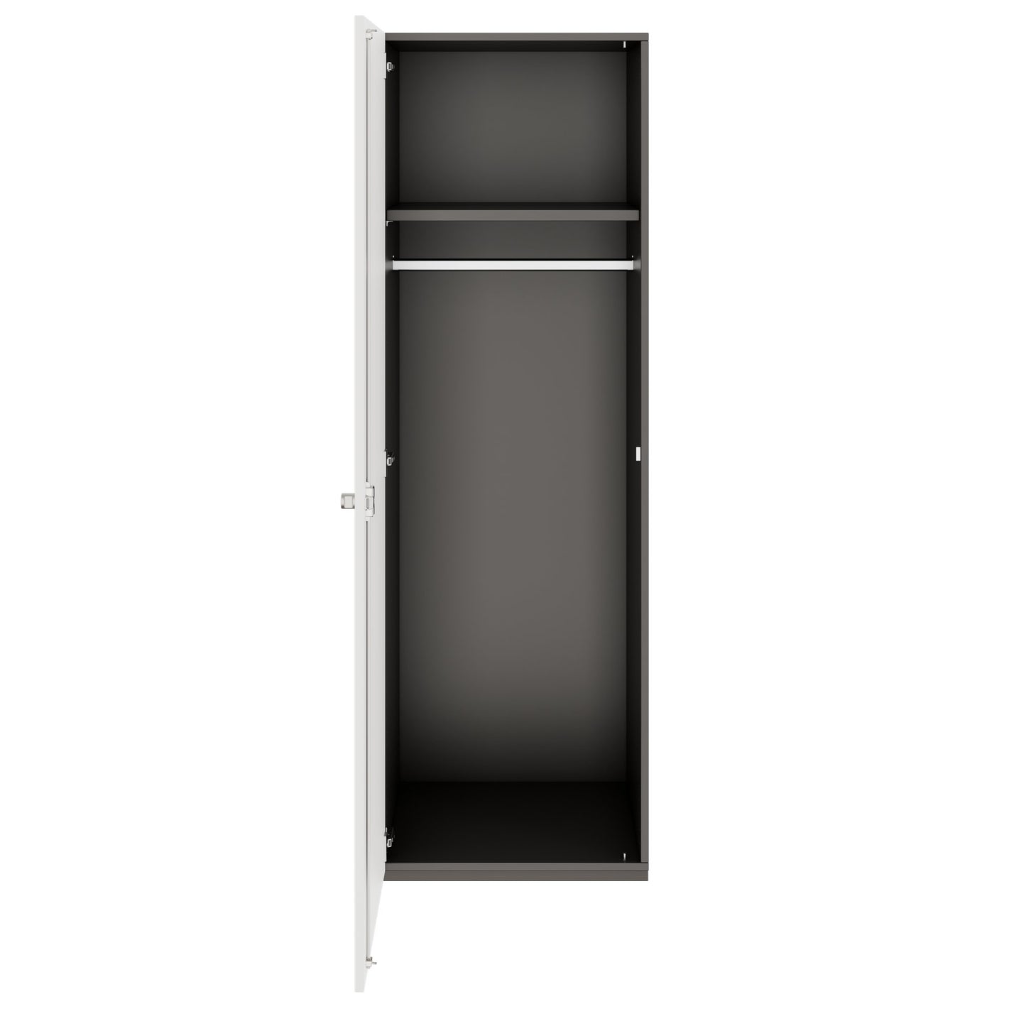 PRO Gabinetto di Cloakroom | 5 OH, 400 - 600 x 1880 mm, morbido -close, grafite / bianco