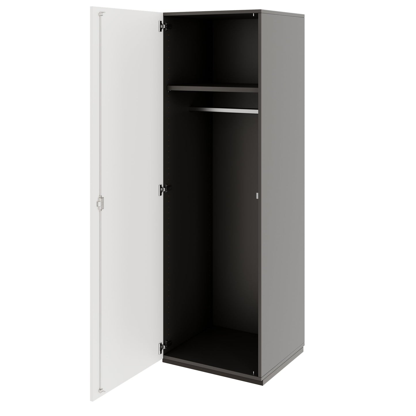 PRO Gabinetto di Cloakroom | 5 OH, 400 - 600 x 1880 mm, morbido -close, grafite / bianco