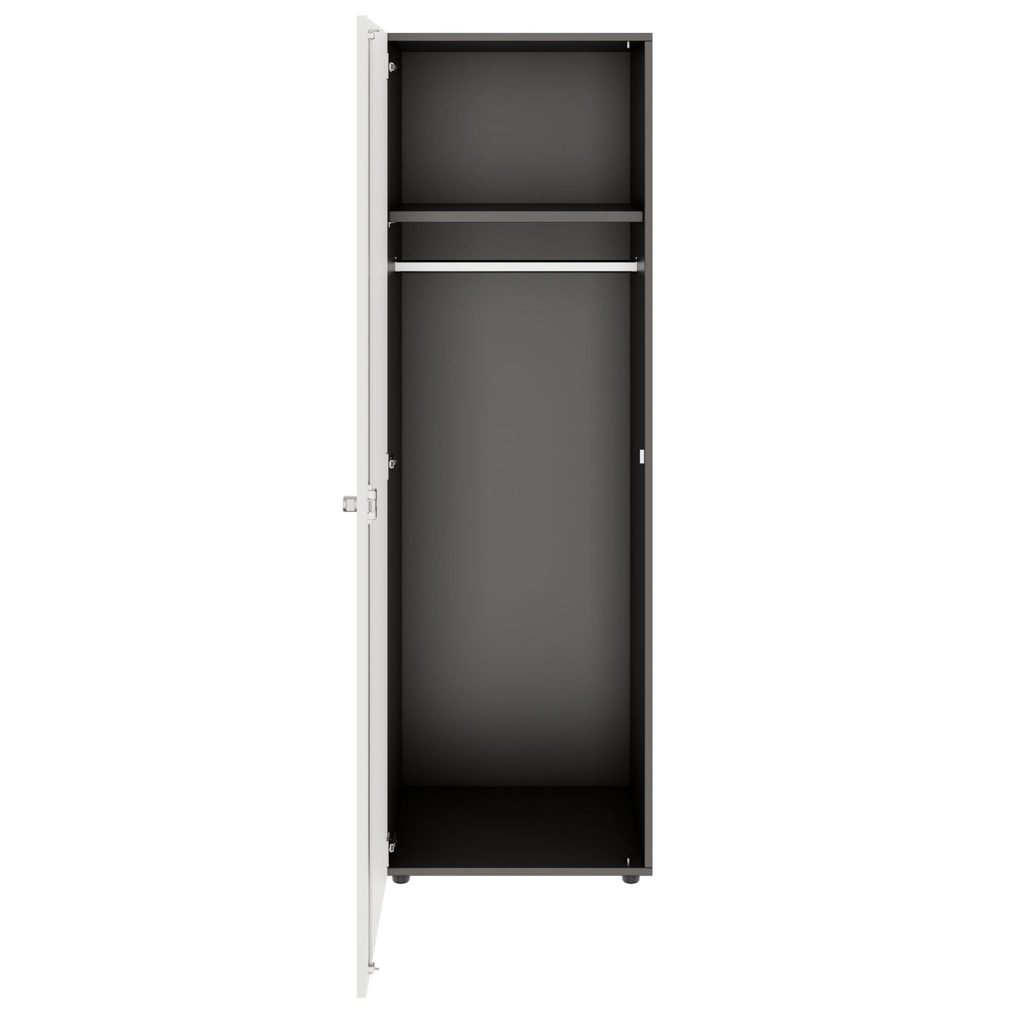 PRO Gabinetto di Cloakroom | 5 OH, 400 - 600 x 1880 mm, morbido -close, grafite / bianco