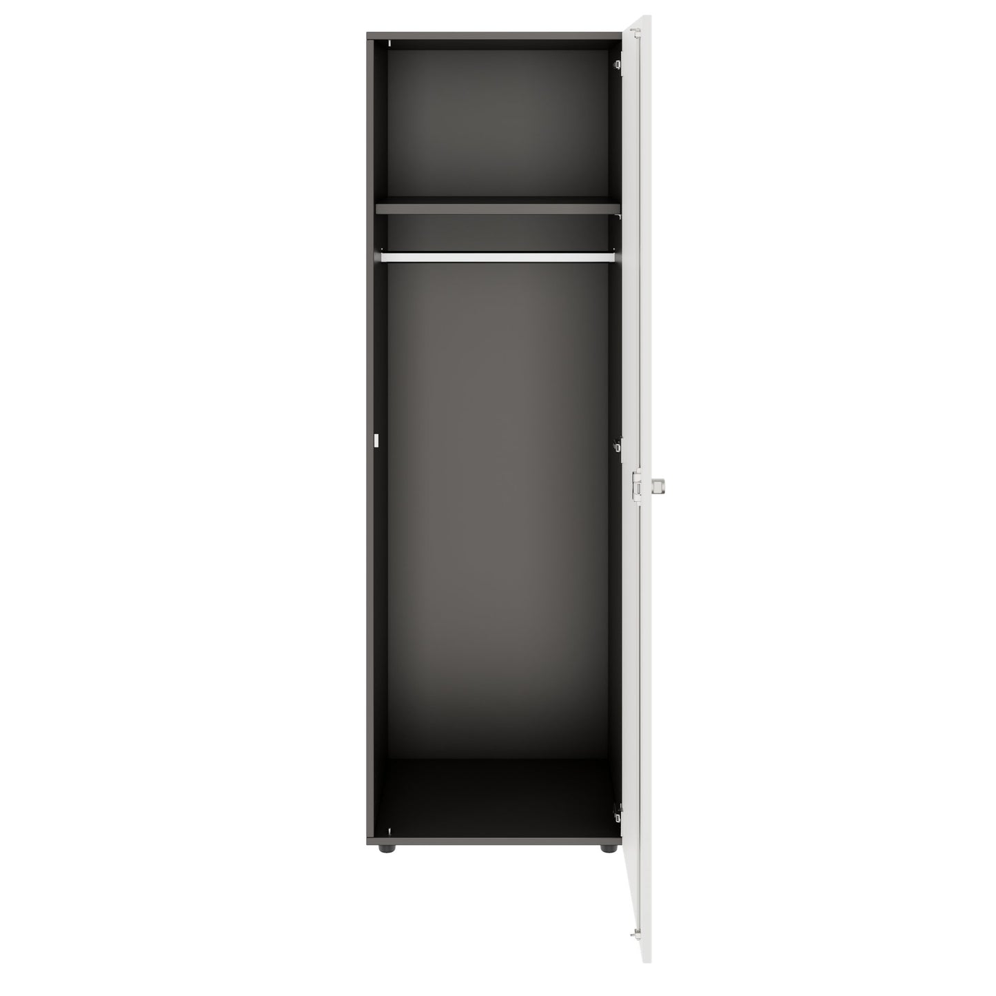PRO Gabinetto di Cloakroom | 5 OH, 400 - 600 x 1880 mm, morbido -close, grafite / bianco