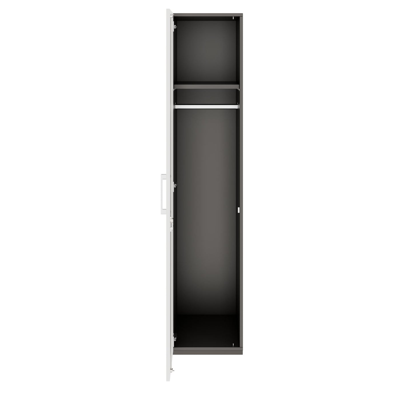 PRO Gabinetto di Cloakroom | 5 OH, 400 - 600 x 1880 mm, morbido -close, grafite / bianco