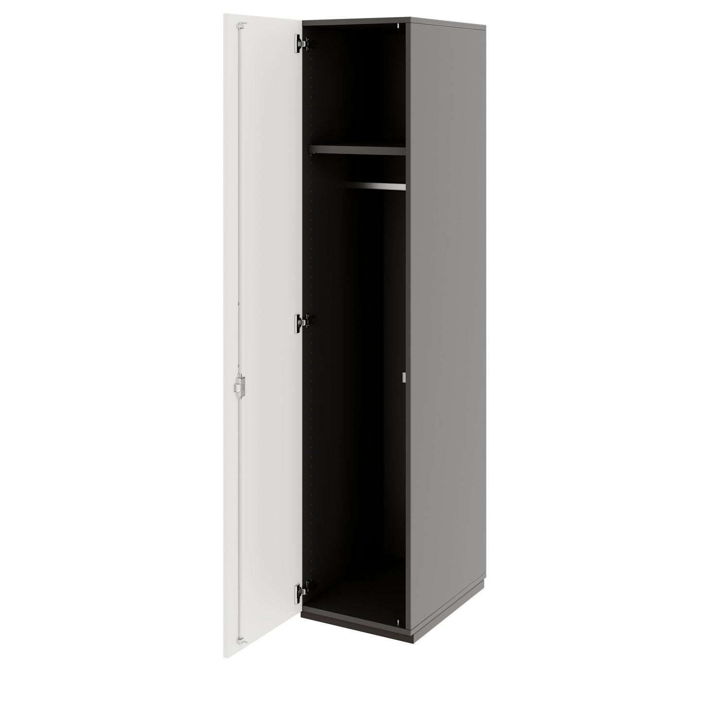 PRO Gabinetto di Cloakroom | 5 OH, 400 - 600 x 1880 mm, morbido -close, grafite / bianco