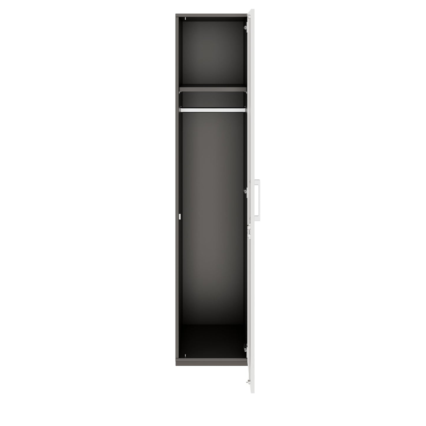 PRO Gabinetto di Cloakroom | 5 OH, 400 - 600 x 1880 mm, morbido -close, grafite / bianco