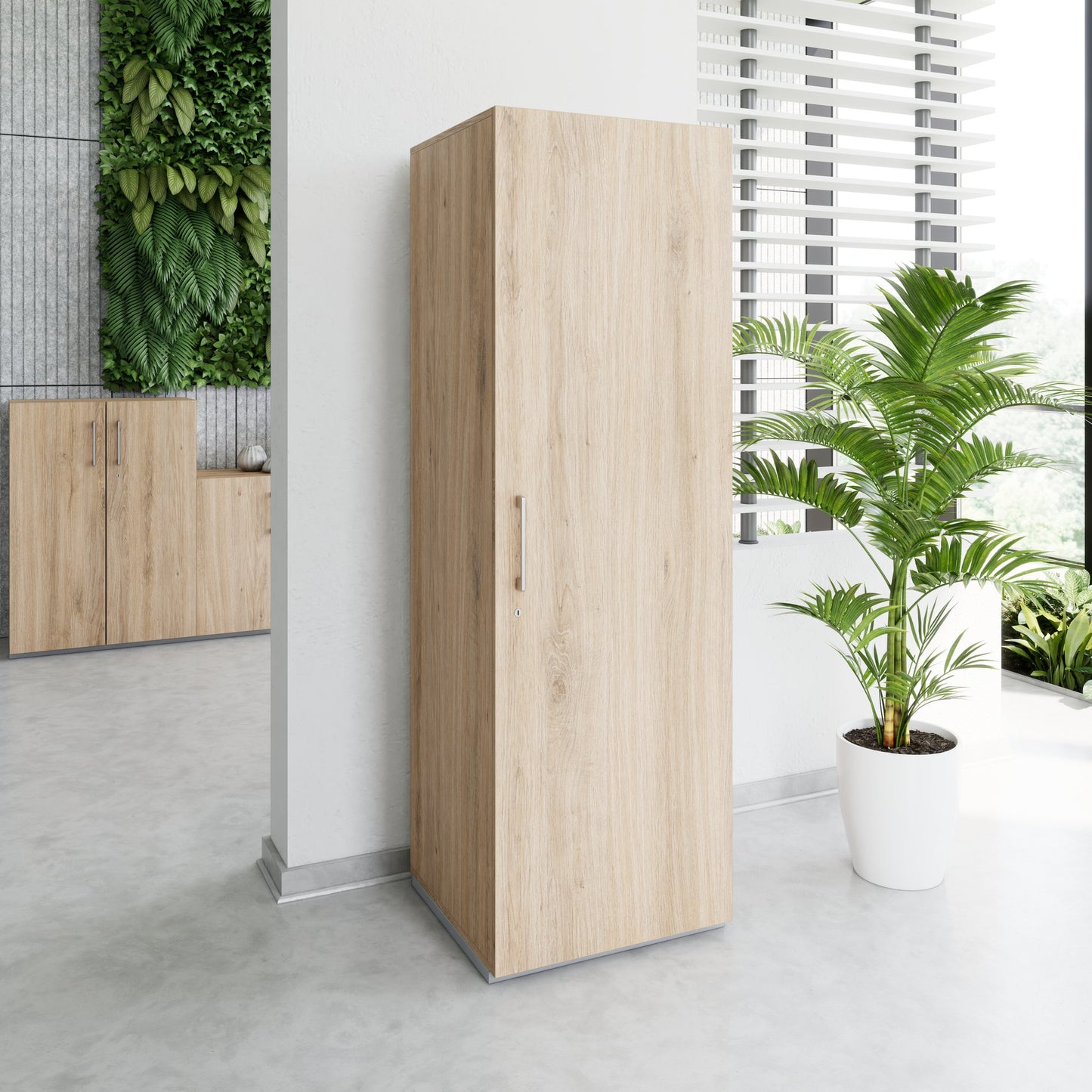 PRO Gabinetto di Cloakroom | 5 OH, 400 - 600 x 1880 mm, morbido, quercia naturale