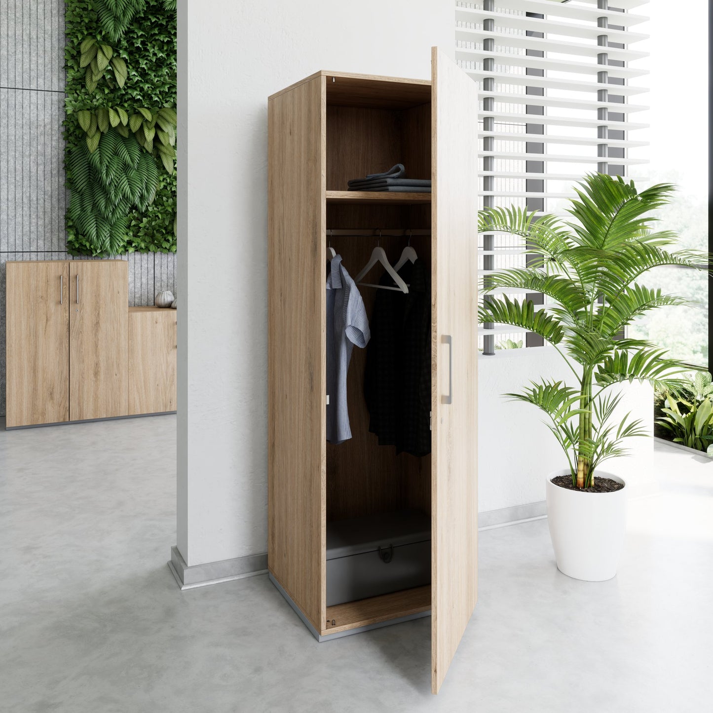 PRO Gabinetto di Cloakroom | 5 OH, 400 - 600 x 1880 mm, morbido, quercia naturale