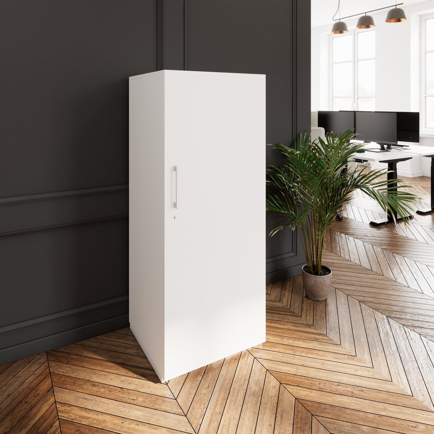 PRO Gabinetto di Cloakroom | 5 OH, 400 - 600 x 1880 mm, morbido, bianco