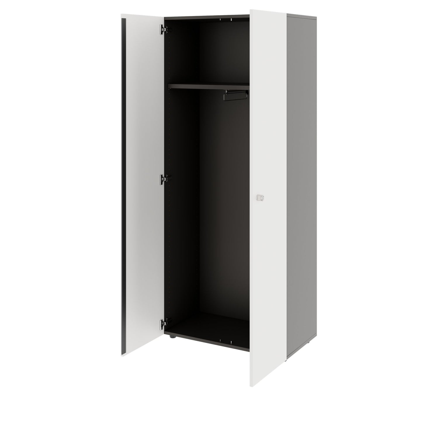 PRO Gabinetto di Cloakroom | 5 OH, 800 - 1000 x 1880 mm, morbido -close, grafite / bianco