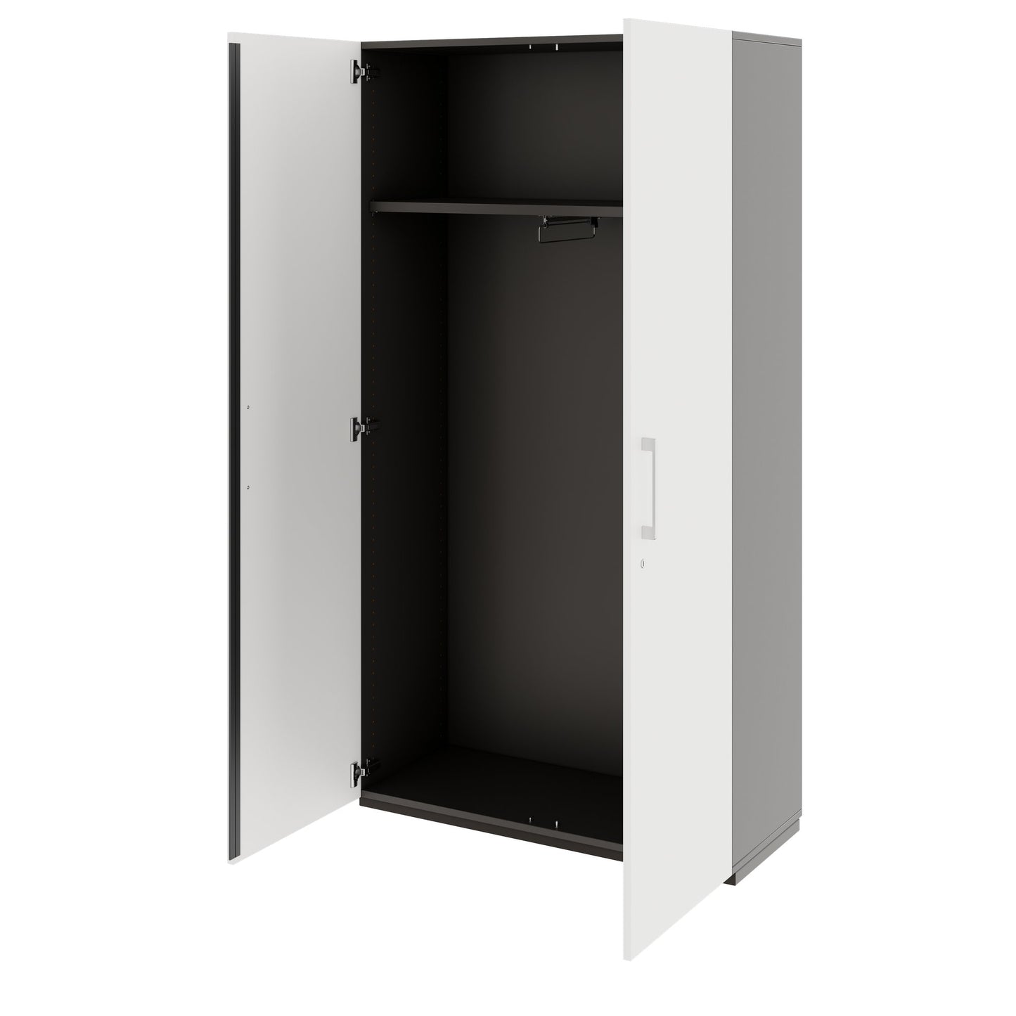 PRO Gabinetto di Cloakroom | 5 OH, 800 - 1000 x 1880 mm, morbido -close, grafite / bianco