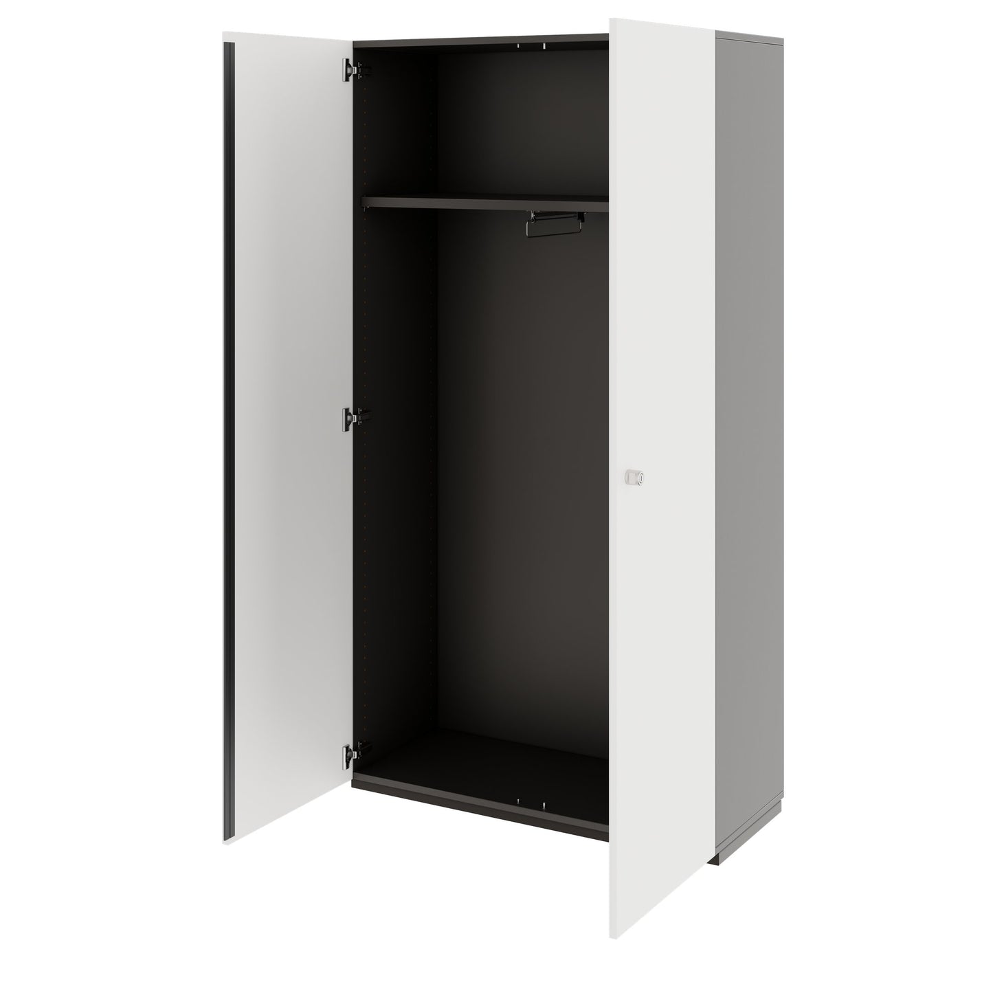 PRO Gabinetto di Cloakroom | 5 OH, 800 - 1000 x 1880 mm, morbido -close, grafite / bianco