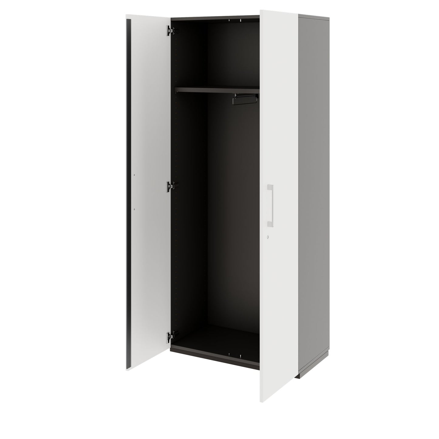 PRO Gabinetto di Cloakroom | 5 OH, 800 - 1000 x 1880 mm, morbido -close, grafite / bianco