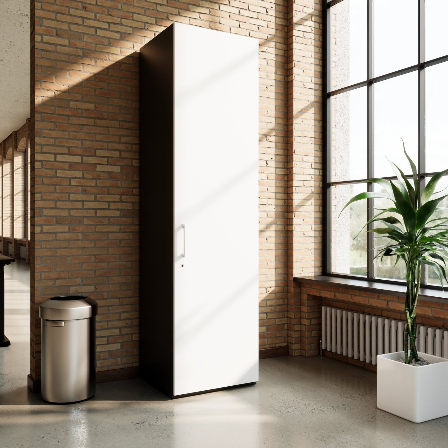 PRO Gabinetto di Cloakroom | 6 OH, 400 - 600 x 2250 mm, morbido -close, grafite / bianco