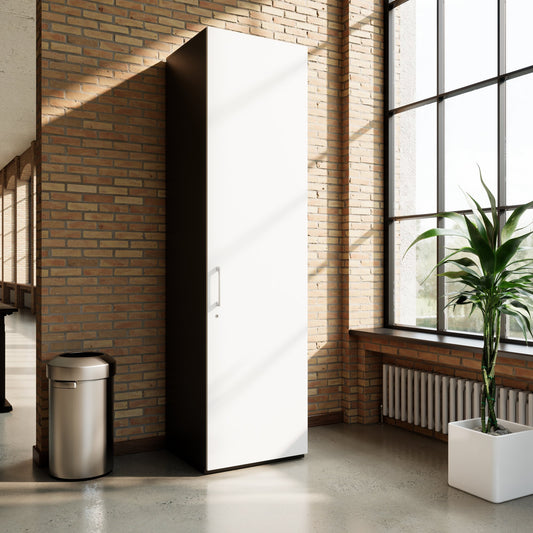 PRO Gabinetto di Cloakroom | 6 OH, 400 - 600 x 2250 mm, morbido -close, grafite / bianco