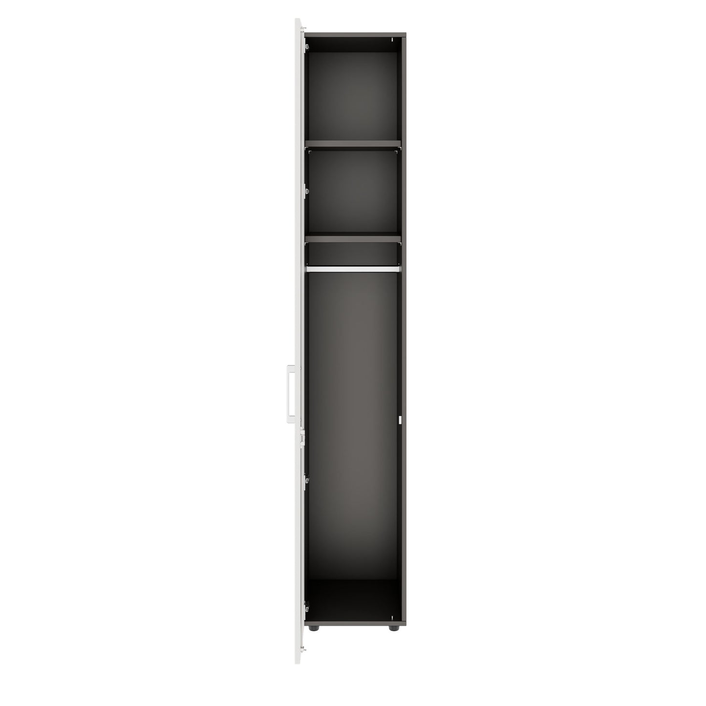 PRO Gabinetto di Cloakroom | 6 OH, 400 - 600 x 2250 mm, morbido -close, grafite / bianco