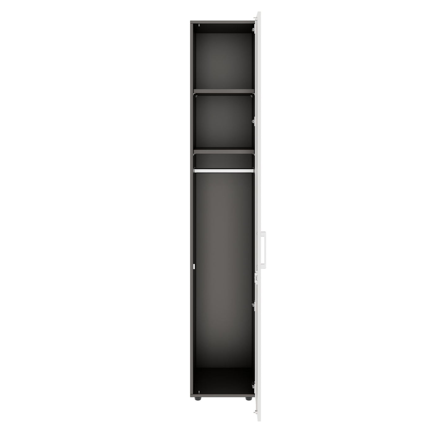 PRO Gabinetto di Cloakroom | 6 OH, 400 - 600 x 2250 mm, morbido -close, grafite / bianco