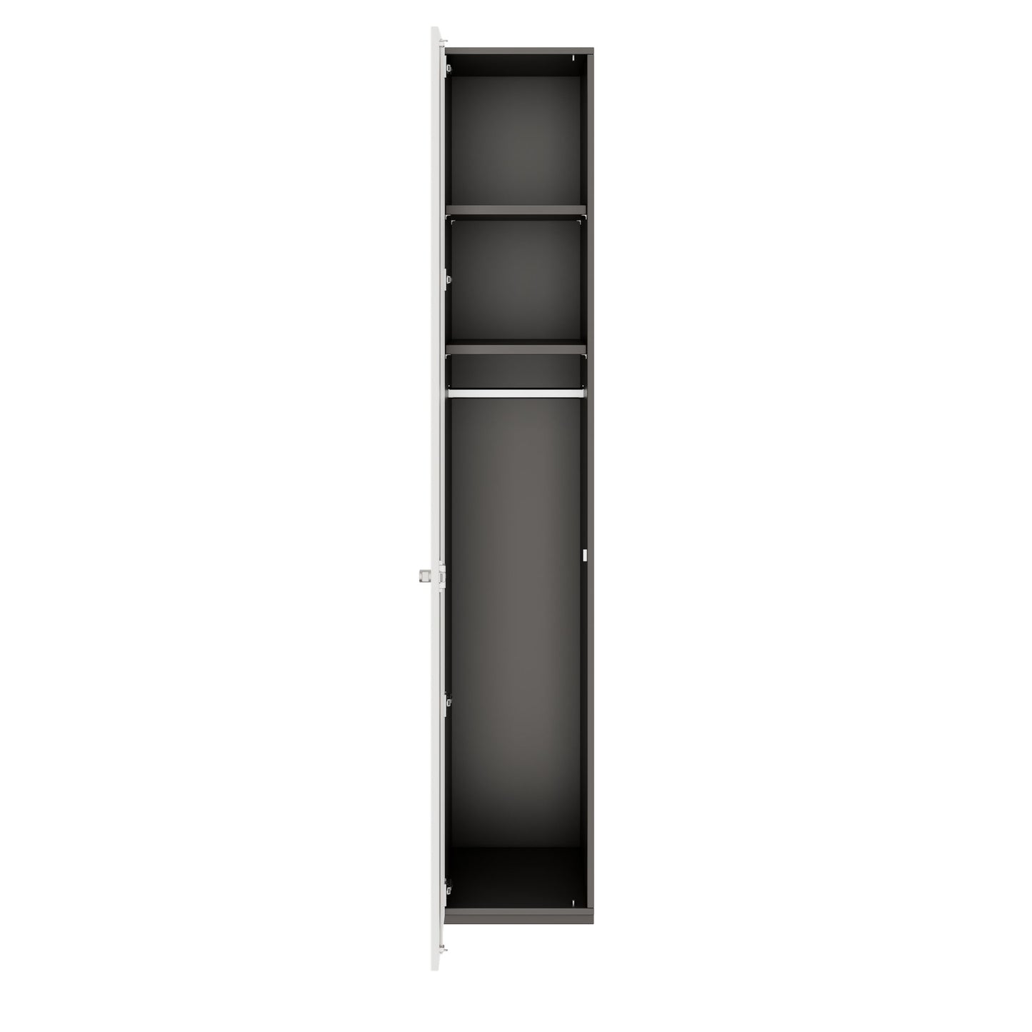 PRO Gabinetto di Cloakroom | 6 OH, 400 - 600 x 2250 mm, morbido -close, grafite / bianco