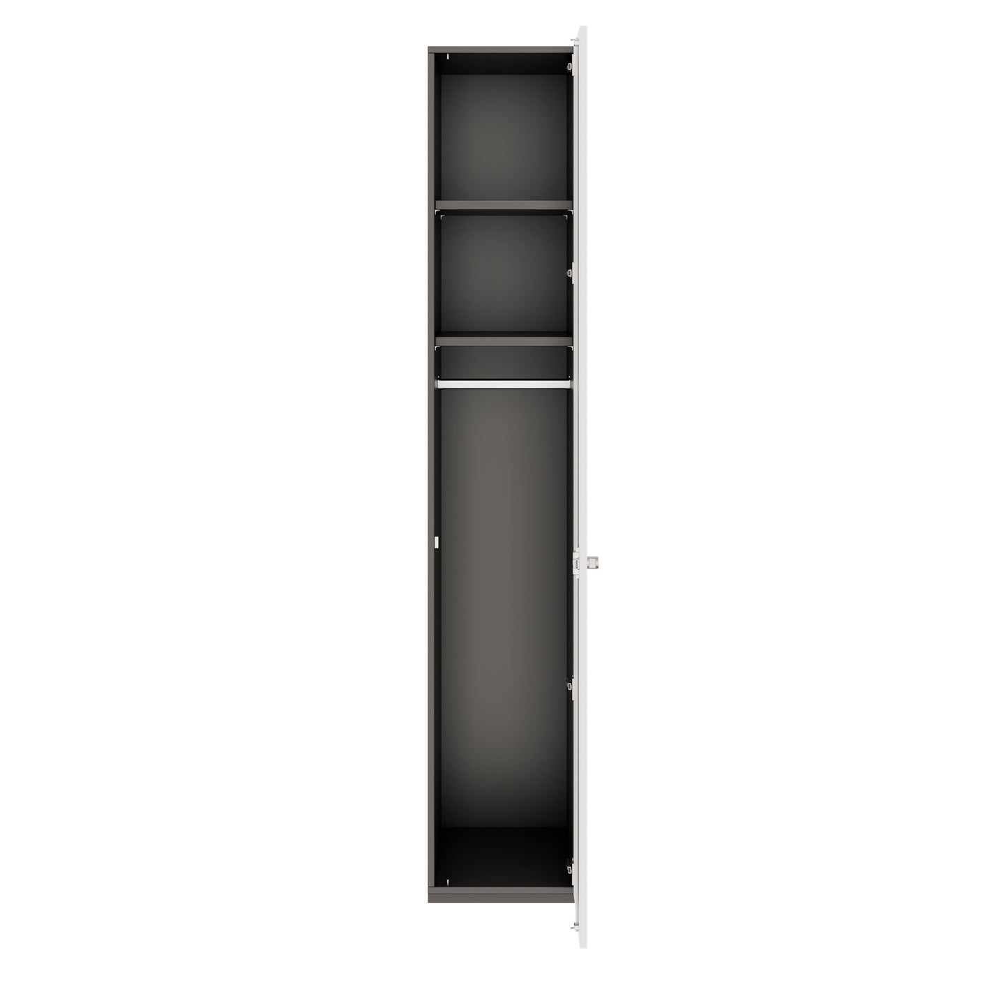 PRO Gabinetto di Cloakroom | 6 OH, 400 - 600 x 2250 mm, morbido -close, grafite / bianco