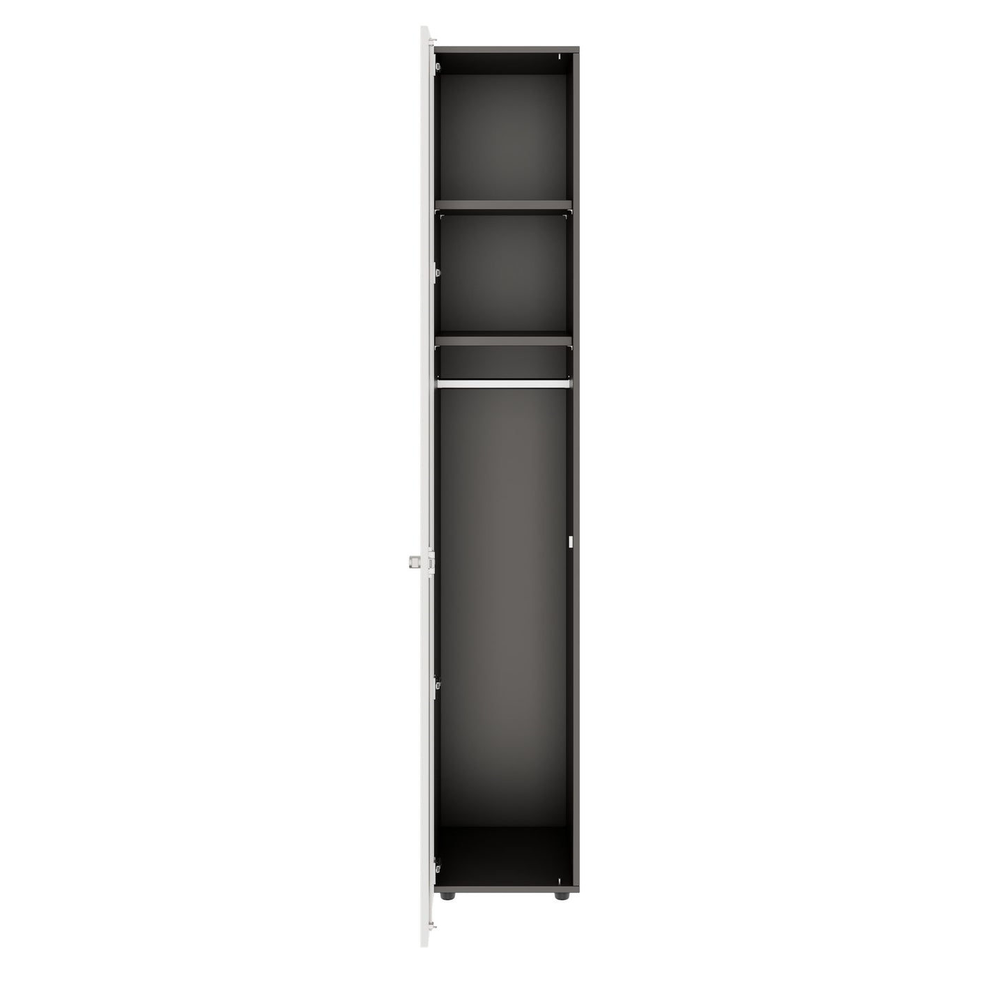 PRO Gabinetto di Cloakroom | 6 OH, 400 - 600 x 2250 mm, morbido -close, grafite / bianco