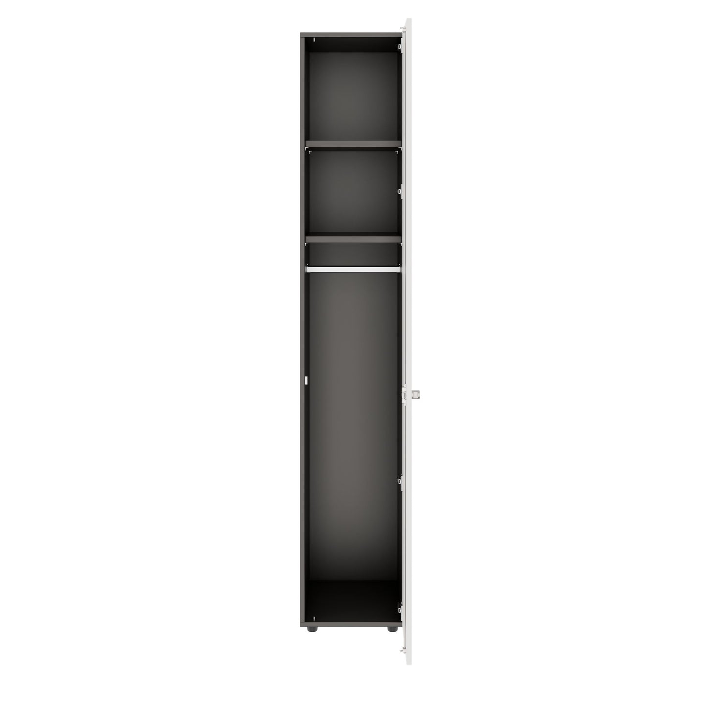 PRO Gabinetto di Cloakroom | 6 OH, 400 - 600 x 2250 mm, morbido -close, grafite / bianco