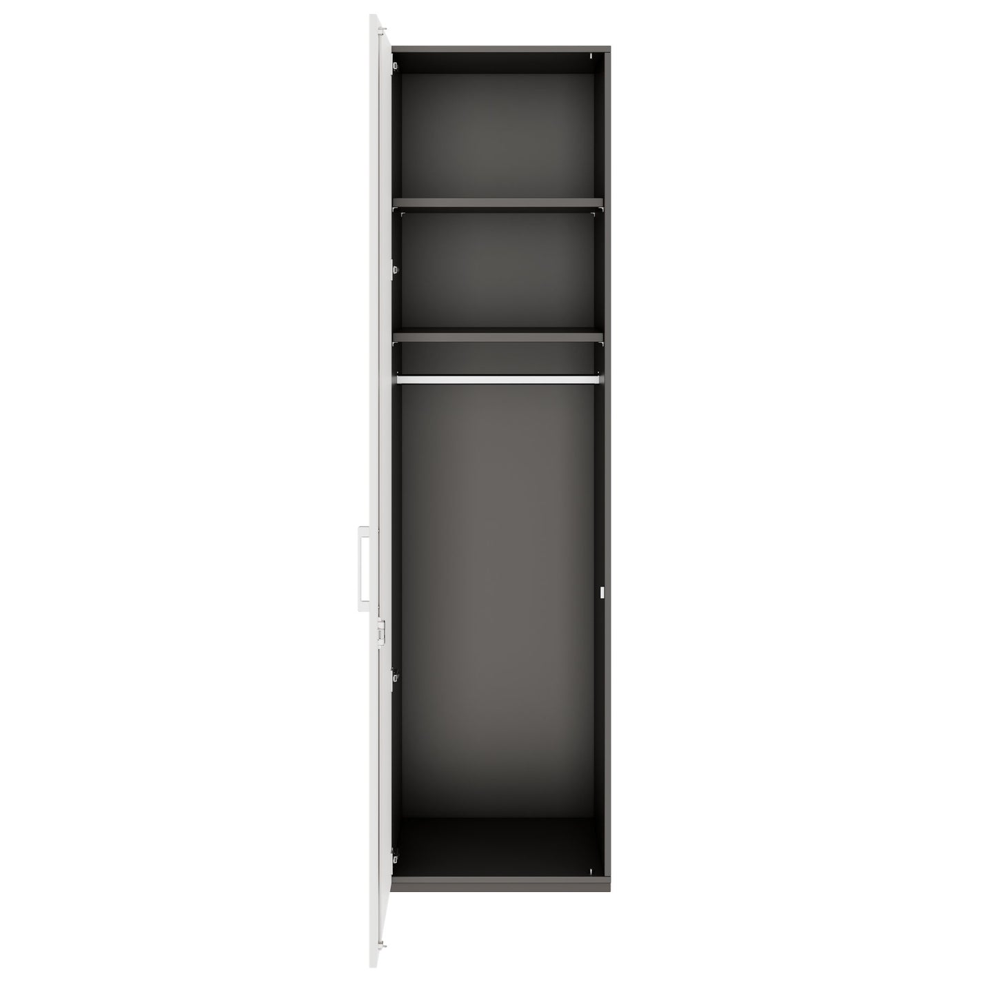 PRO Gabinetto di Cloakroom | 6 OH, 400 - 600 x 2250 mm, morbido -close, grafite / bianco