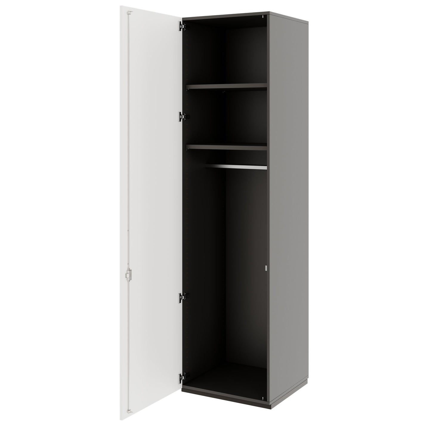 PRO Gabinetto di Cloakroom | 6 OH, 400 - 600 x 2250 mm, morbido -close, grafite / bianco
