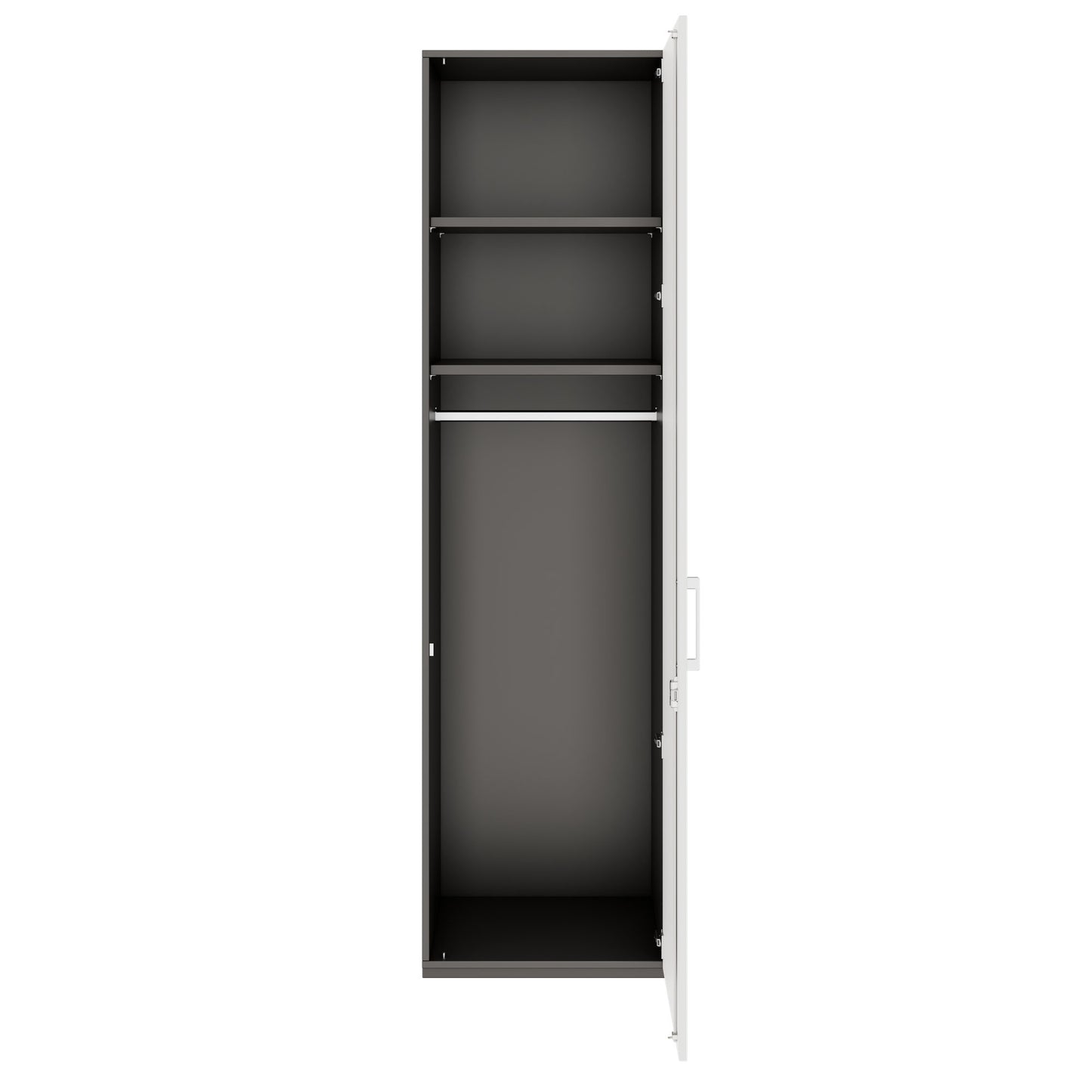 PRO Gabinetto di Cloakroom | 6 OH, 400 - 600 x 2250 mm, morbido -close, grafite / bianco