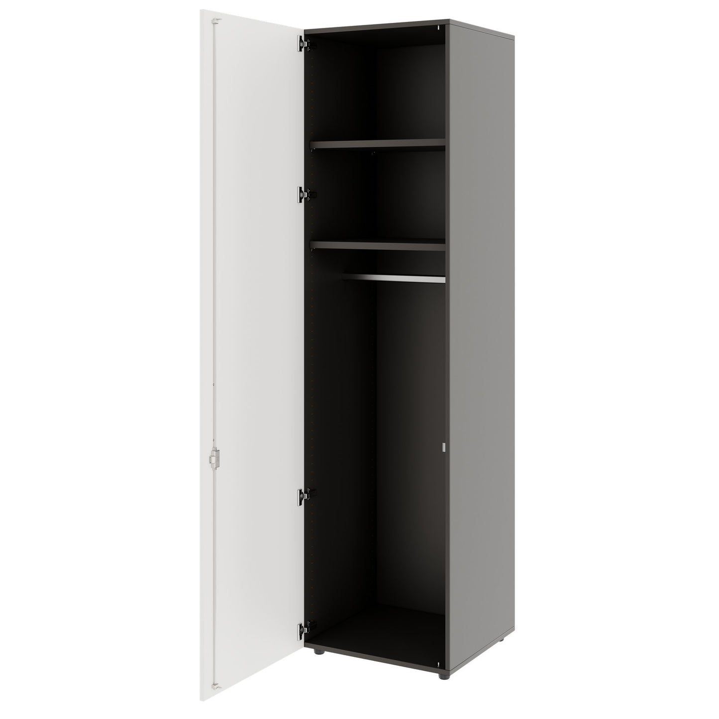 PRO Gabinetto di Cloakroom | 6 OH, 400 - 600 x 2250 mm, morbido -close, grafite / bianco