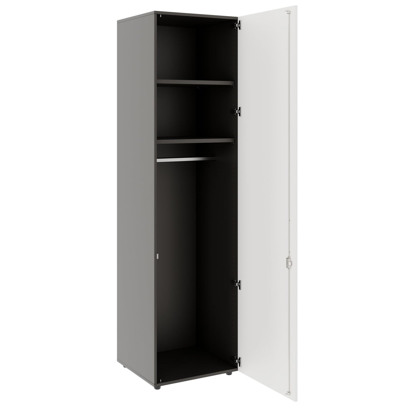PRO Gabinetto di Cloakroom | 6 OH, 400 - 600 x 2250 mm, morbido -close, grafite / bianco